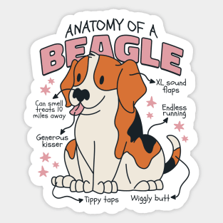 Anatomy of Beagle Awesome Mom Dog Lover Sticker